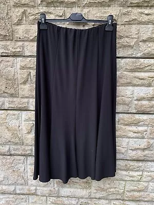 Ladies Saloos Black Elasticated Lined Full Flare Midi Skirt UK 16 L32  • £9.99