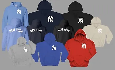 New York Yankees Heavy Blend Hoodie Sweatshirt Ny Raised Front Logo Back Logo • $31.97