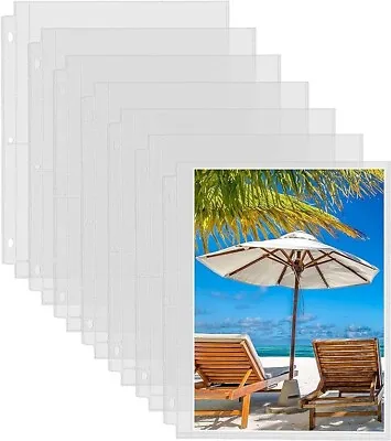 30 Pack Photo Sleeves For 3 Ring Binder Archival Page Protectors 8 X 10 Clear Pl • $12.99