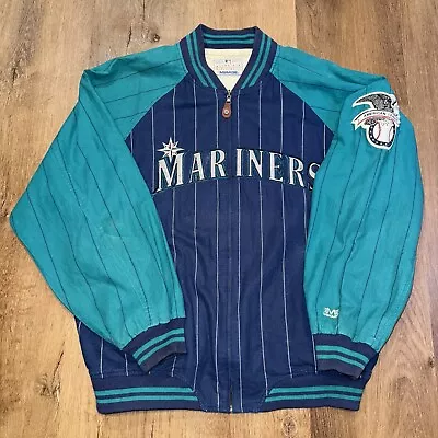 Seattle Mariners Jacket Mirage Coat Baseball MLB Bomber VTG 90s Mens 2XL XXL • $99.99