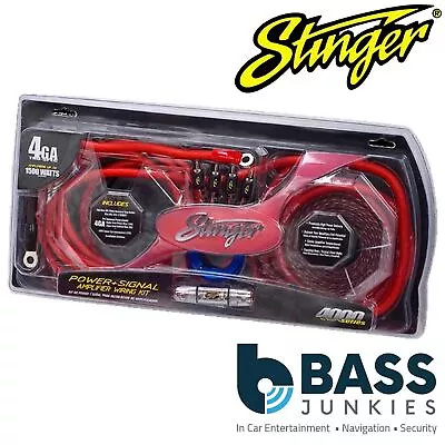 STINGER SK4641 4000 Series 4 Gauge AWG 1500 Watts Car Amp Amplifier Wiring Kit • £69.95