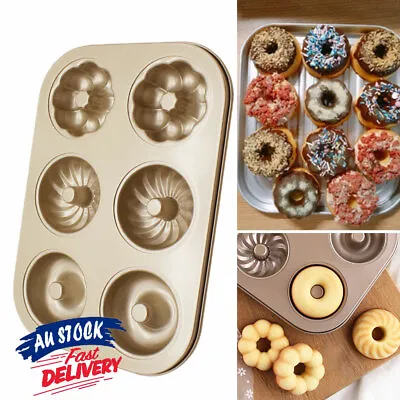 $17.25 • Buy 6 Cavity Donut Baking Pans Dough Nut Baking Non Stick Maker Donut Tray