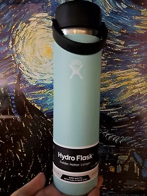 Hydro Flask 24 Oz Light Blue With Straw And Lid Unused • $10