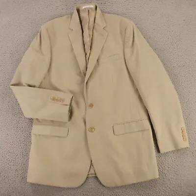 Chaps Jacket Off White Beige Tan Polyester Blend Sport Coat Blazer 42L • $31.58