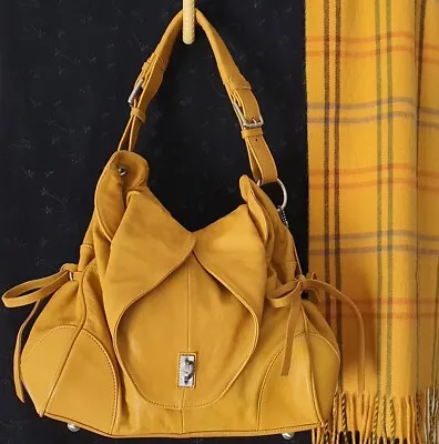 Sorial Leather Purse With Long Scarve Color Dark Yellow/mustard - Euc • $51