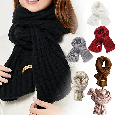 Women Long Soft Warm Thick Cable Knit Wrap Chunky Stole Scarf Scarves Winter • £8.49