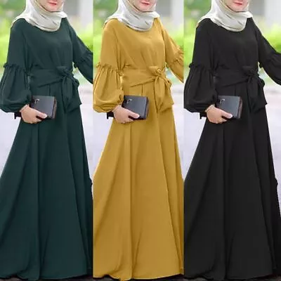 Ramadan Abaya Dubai Kaftan Muslim Women Maxi Dress Jilbab Party Gown Robe • £16.55