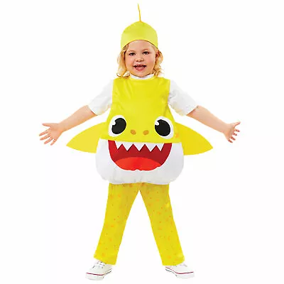 Childs Baby Shark Yellow Fancy Dress World Book Day Costume Boys Girls Kids • £15.99