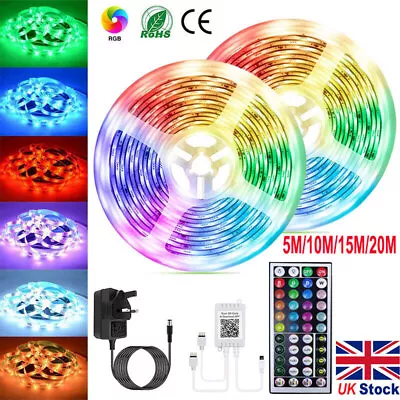 1-20m LED Strip Lights 5050 RGB Colour Changing Tape Cabinet Kitchen Lighting UK • £8.95