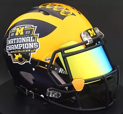 2023 NATIONAL CHAMPIONS MICHIGAN WOLVERINES NCAA Riddell REPLICA Football Helmet • $349.99