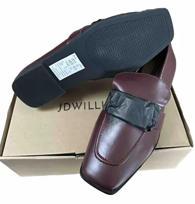 J.d.williams Sq Loafer Eee Fit Slip On Shoes In Bordo Red - Uk 7 • £18.99