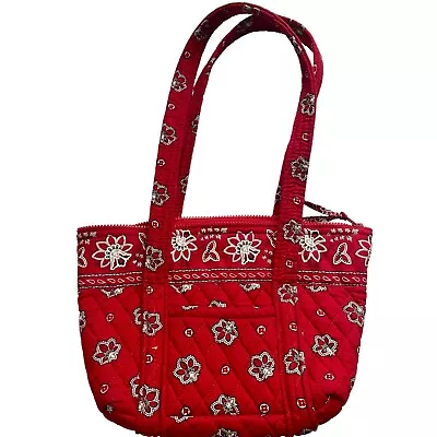 Vera Bradley Red Bandana Petite Paddy Shoulder Bag Floral  • $14