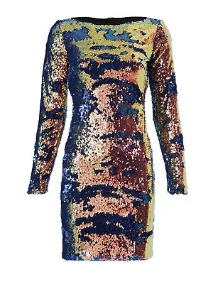 Naeem Khan Multi Color Sequin Sheath Dress Size 4 • $420