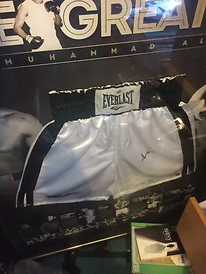 MUHAMMAD ALI Signed Boxing Trunks Shorts FRAMED LimitedEdition PhotoBackdrop COA • $1999