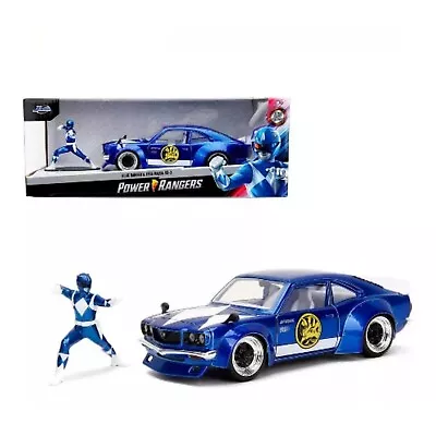 34389 Jada 1974 Mazda Rx-3 & Blue Ranger Figure  Power Rangers  1/24 Diecast Car • $39.99