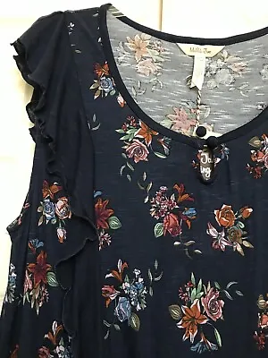 Matilda Jane L Woodland Sprite Navy Floral Handkerchief Cottagecore Dress NWT • $29