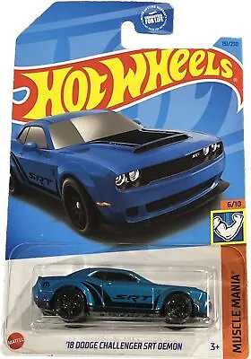 Hot Wheels 18 Dodge Challenger SRT Demon Blue • $2.99