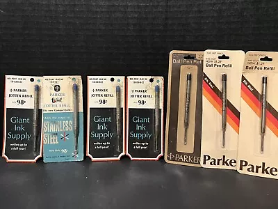 Vintage Parker Original Ball Pen Refill Metal Black Blue • $40