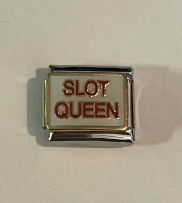 SLOT QUEEN - Casino - Gamble - Las Vegas- 9mm Link For Italian Charm Bracelet • $2.75