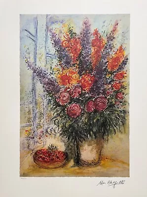 Marc Chagall BOUQUET WITH CHERRIES Facsimile Signed Limited Edition Lithograph • $59.99