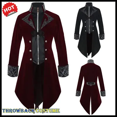 Men's Victorian Jacket Medieval Steampunk Tailcoat Gothic Coat Halloween Costume • $51.29