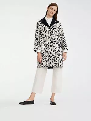 MAX MARA Studio Turku Cheetah Print Wool Coat Beige Black NWT Size10 ORG $1095 • $400