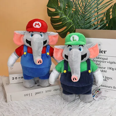 Super Mario Bros Elephant Mario Luigi Plush Toys Soft Stuffed Doll Kid Xmas Gift • £22.88