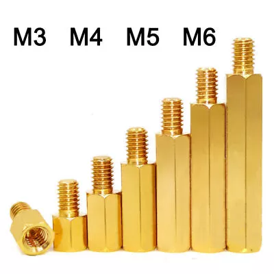 M3 M4 M5 M6 Brass Hex Studs Column Male-Female Spacer Motherboard Thread Pillar • $81.80