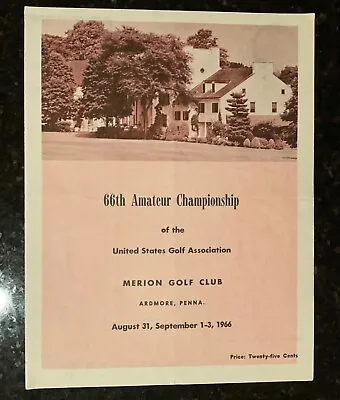 Merion Golf Club 1966 USGA US Amateur Championship Pairing Sheet - Friday • $16.99