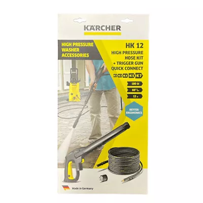 GENUINE KARCHER Quick Release Set Gun 12m Hose & Coupling (2643909 2.643-909.0) • £80.99