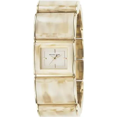 New Michael Kors Acrylic Horn+gold Tonebracelet Rectangle Watch-mk4187 • $182.49