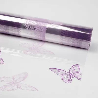 £0.99 • Buy Purple Butterfly Cellophane Wrap Gift Paper Birthday Flowers Fathers Day Hampers