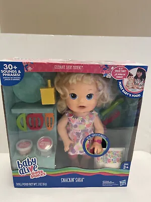 2017 Baby Alive Super Snacks Snackin’ Sara Blonde Doll Talk Feed & Change Her • $299.99