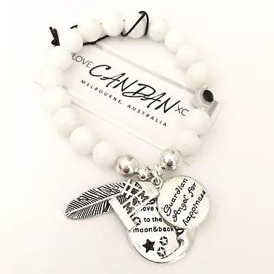 Evil Eye Mati Mum Mother  I Love You To The Moon And Back Bracelet Angel Charms • $24.95