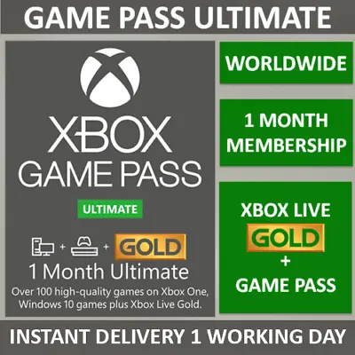 Xbox Live 1 Month Game Pass Ultimate Live Gold Membership - DIGITAL CODE • £8.99