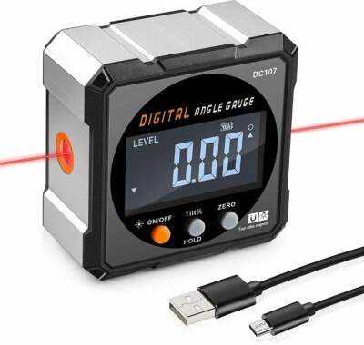 £21.94 • Buy Digital 2-in-1 Angle Finder Laser Level Gauge Inclinometer Magnetic Protractor