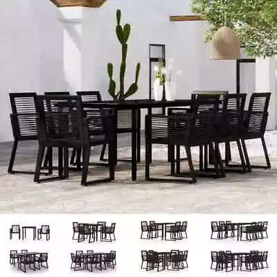 Garden Dining Set Black Outdoor Furniture 3/5/7/9 Piece Multi Sizes VidaXL • £274.16