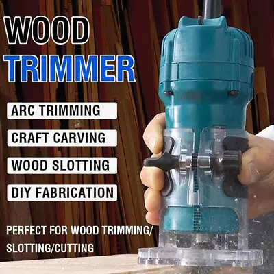 1200W 1/4  Electric Hand Trimmer Palm Router Woodworking Wood Laminate K9F8 • £32.35