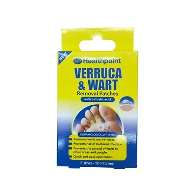 Healthpoint Verruca Wart Removal Patches System Salicylic Acid 10 Plasters 2 Siz • £2.98