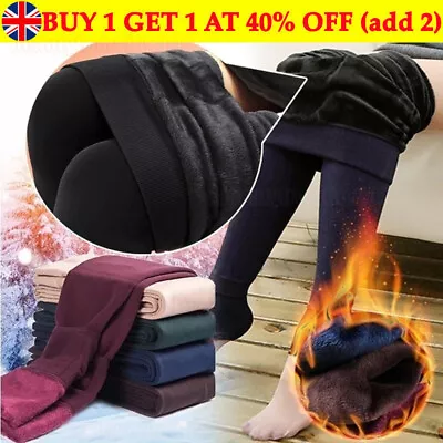 £7.98 • Buy Ladies Winter Thick Leggings Pants Fleece Lined Thermal Stretchy Warm Soft UK.22