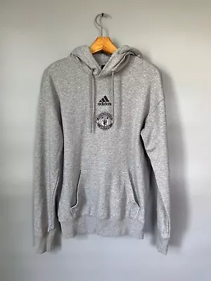 Manchester United Hoodie Gray FR3869 Adidas Football Soccer Mens Size S • $55.96