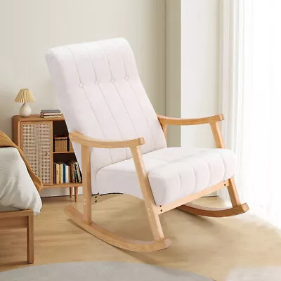 £149.95 • Buy Nursery Rocking Chair Tufted Back Padded Glider Rocker Armchair For Living Room