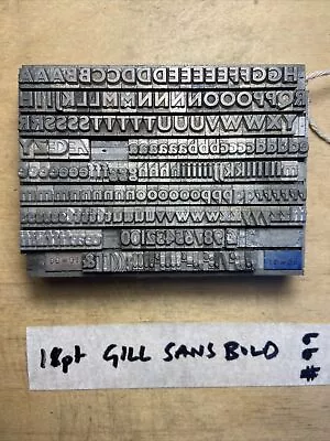 £20 • Buy 18 Pt Gill Sans Bold Letterpress Metal Type #99