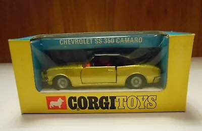 Corgi #338 Chevrolet Camaro In Original Box - Vintage Model W/ Golden Jacks • $185