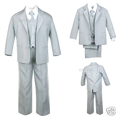 $37.99 • Buy  BABY, TODDLER & BOY WEDDING  PARTY FORMAL No Tail TUXEDO SUIT LT. GRAY  S -20