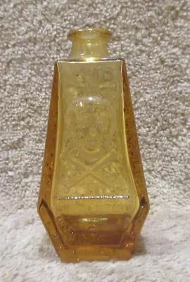 Wheaton Skull & Crossbones Yellow 3  Miniature Mini Bottle - 1971 POISON -RARE! • $44.95