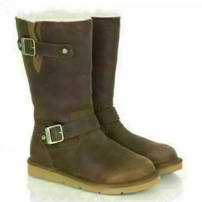 Ugg® Australia Kensington 5678 Toast Leather Pull On Boots Uk 5.5 Usa 7 Rrp £240 • £89.99