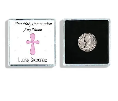 £4.99 • Buy Personalised 1st First Holy Communion Lucky Sixpence Girl Keepsake Ideal Gift W9