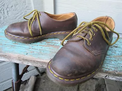 Vtg Dr Doc Martens Shoes UK 5 Men's 6 Women's 7 Brown 4-Eye Oxford Made England • $49.99