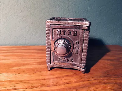 Vintage Cast Iron Star Safe Bank • $49